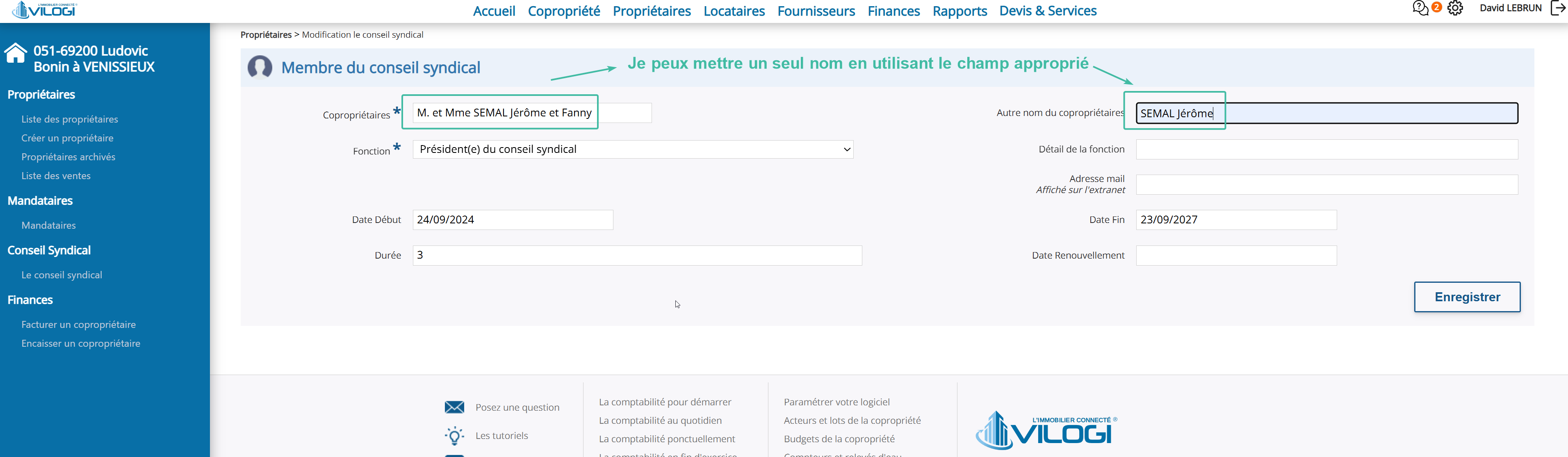 Astuce : le champ Tutoriel logiciel immobilier pour syndics et administrateurs de biens